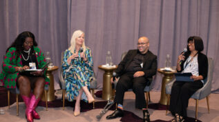 Speakers at the 2024 National Forum on Family Philanthropy share their insights about how to advance disability inclusion in family philanthropy. From left to right: Dr. Zakiya Mabery, Christie Cawley, Ryan Easterly, and Gail Fuller.